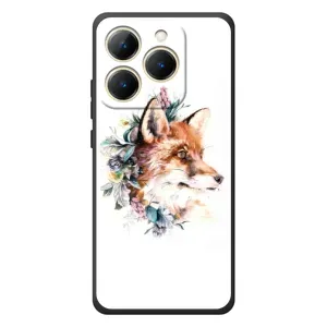 Чехлы с картинкой Лисички для RealMe 15T (VPrint) (Лисичка в цветочках)