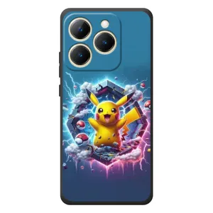 Чехол с Пикачу на RealMe 15T (Лого Пикачу)