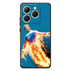 Чехол с принтом Фантастическая четверка для RealMe 15T (Человек-факел в огне)