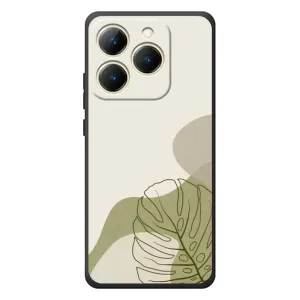 Силконовий чохол з принтом в квітах на RealMe 15T (Зелена монстера дизайн)