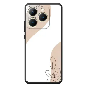 Силконовий чохол з принтом в квітах на RealMe 15T (Нюдова гілочка абстракція)