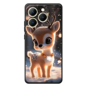 Яркий чехол для Realme 15T с Зимними Оленятами (Олененок)