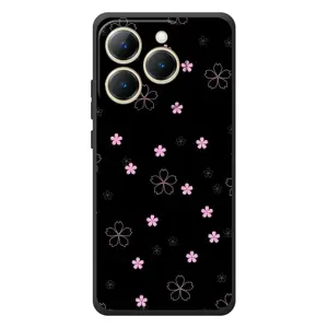 Чехол с принтом «Розовые цветы на черном» для Realme 15T