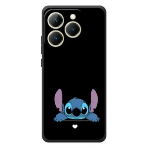 Чехол с принтом Стич на Realme 15T (Стич на черном)
