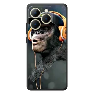 Чехол с Обезьянами RealMe 15T - (AlphaPrint) (В наушниках)