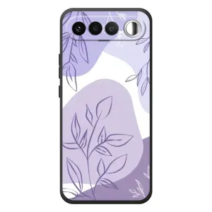 Силконовий чохол з принтом в квітах на RealMe 16 5G (Фіолетове листя абстракція)