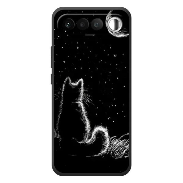 Чехол с принтом «Котик и луна» для RealMe 16 5G