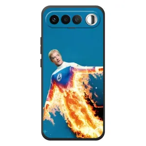 Чехол с принтом Фантастическая четверка для RealMe 16 5G (Человек-факел в огне)