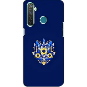 Чехлы для Realme 5 Pro Укр. Символика (AlphaPrint) (Цветочный Герб)