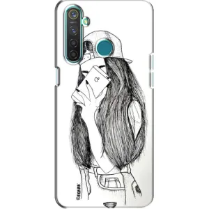 Чохол з друком для Realme 5 Pro - (Мода) (AlphaPrint) (Фото дівчини)