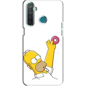 Чехол с Симпсонами для Realme 5 Pro (VPrint) (Гомер с пончиком)