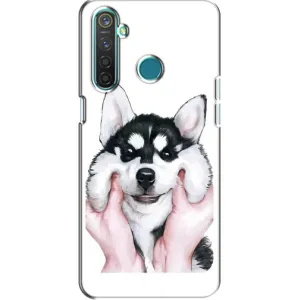 Чехол с Хаски для Realme 5 Pro - (AlphaPrint) (Хаски улыбака)