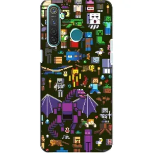 Чехол Майнкрафт на Realme 5 Pro (AlphaPrint) Minecraft (Коллаж Майнкрафт)