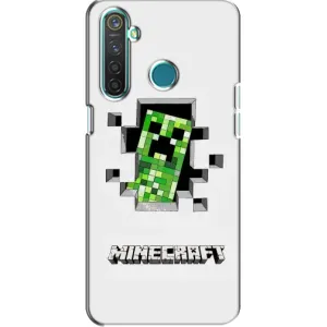 Чехол Майнкрафт на Realme 5 Pro (AlphaPrint) Minecraft (крипер Майнкрафт)