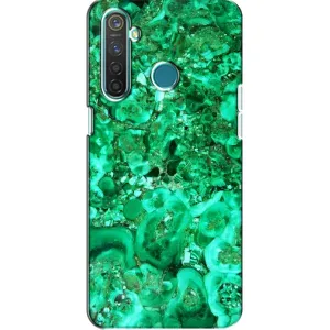 Мраморний чехол на Realme 5 Pro (VPrint) (Салатовий Мрамор)