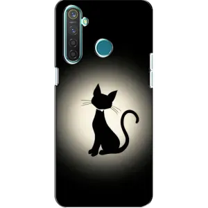 Чехол с принтом для Realme 5 Pro (AlphaPrint) Модные коты (Силуэт котика)