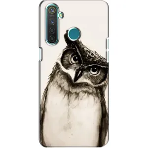 Чехол с птицами на Realme 5 Pro (VPrint) (Сова)