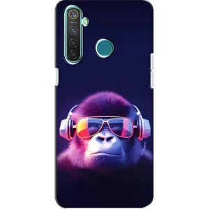Чехол с Обезьянами Realme 5 Pro - (AlphaPrint) (Стильная обезьяна)