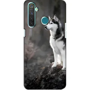 Чехол с Хаски для Realme 5 Pro - (AlphaPrint) (Верный пес)