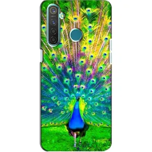 Чехол с птицами на Realme 5 Pro (VPrint) (Яркий Павлин)
