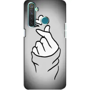 Чохол з принтом для Realme 5 Pro (AlphaPrint - Знак сердечка) (Значок Love)