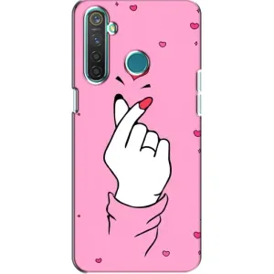 Чехол с принтом для Realme 5 Pro (AlphaPrint - Знак сердечка)