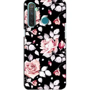 Чехлы с Цветами для Realme 5 (VPrint) (Цветочки на черном)