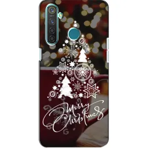 Рождественские Чехлы для Realme 5 (VPrint) (Елочка узорная)
