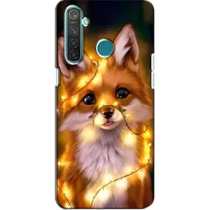 Чехлы с картинкой Лисички для Realme 5 (VPrint) (Лисичка в гирляндах)