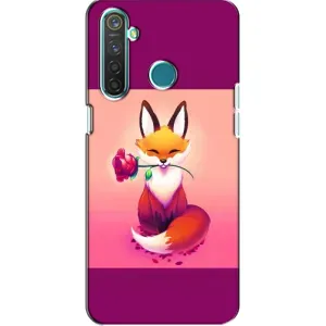 Чехлы с картинкой Лисички для Realme 5 (VPrint) (Лисичка с розочкой)