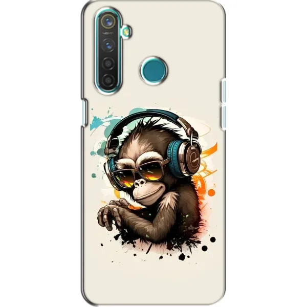 Чехол с принтом «Макака в наушниках» для Realme 5