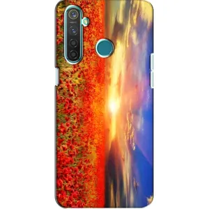 Чехол с картинкой (Стильные) для Реалми 5 - (AlphaPrint) (Поле тюльпанов)