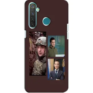 Чехол для Realme 5 (AlphaPrint - с принтом Зеленского) (Президент)