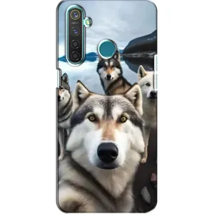 Чехол с Хаски для Realme 5 - (AlphaPrint) (Селфи ХАски)