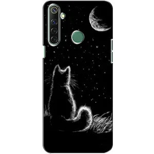 Чехол с принтом для Realme 6i (AlphaPrint) Модные коты (Котик и луна)