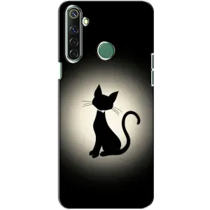 Чехол с принтом для Realme 6i (AlphaPrint) Модные коты (Силуэт котика)