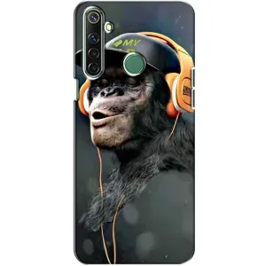 Чехол с Обезьянами Realme 6i - (AlphaPrint) (В наушниках)