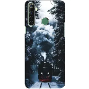 Новогодние, Праздничные Чехлы для Realme 6i - 2024 год (Зимний поезд)