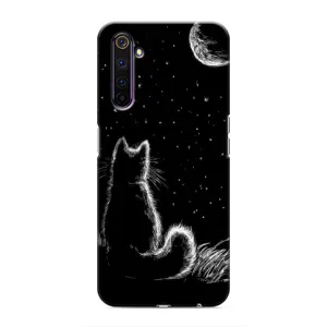 Чохол з принтом для Realme 6 Pro (AlphaPrint) Модні коти (Котик і місяць)