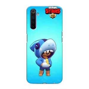 Чехол для Realme 6 Pro Бравл Старс (VPrint) (Леон акула)
