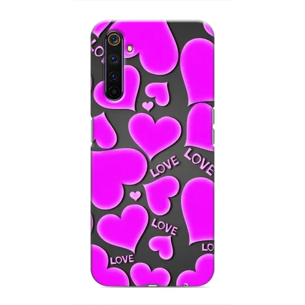 Чохол з принтом «Pink hearts» для Realme 6 Pro