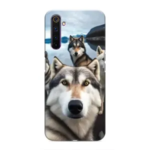 Чохол з Хаскі Realme 6 Pro - (AlphaPrint) (Селфі Хаскі)