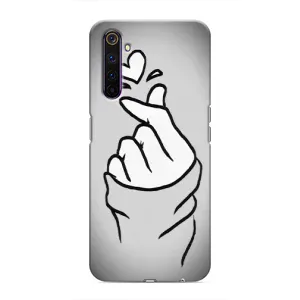 Чохол з принтом для Realme 6 Pro (AlphaPrint - Знак сердечка) (Значок Love)