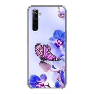 Чехлы с Цветами для Realme 6 (VPrint) (Бабочка на цветочке)