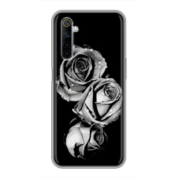 Чехол с принтом «Черная роза» для Realme 6