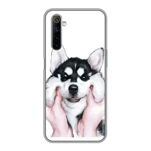 Чехол с Хаски для Realme 6 - (AlphaPrint) (Хаски улыбака)