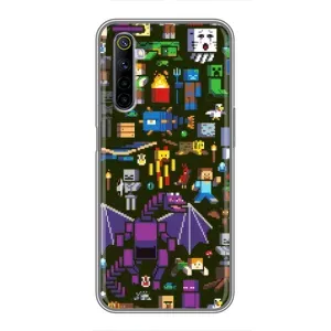 Чехол Майнкрафт на Realme 6 (AlphaPrint) Minecraft (Коллаж Майнкрафт)