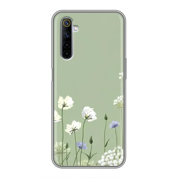 Чохол з принтом «Квіти на зеленому» для Realme 6