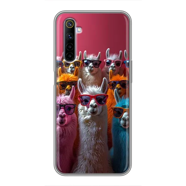 Чохол з принтом «Лами в окулярах» для Realme 6 Чохол з принтом «Лами в окулярах» для Realme 6