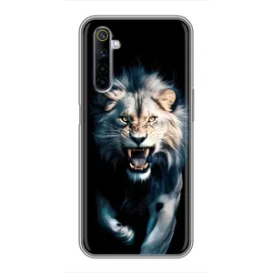 Чехол с картинкой «Хищники» для Realme 6 (Лев в темноте)
